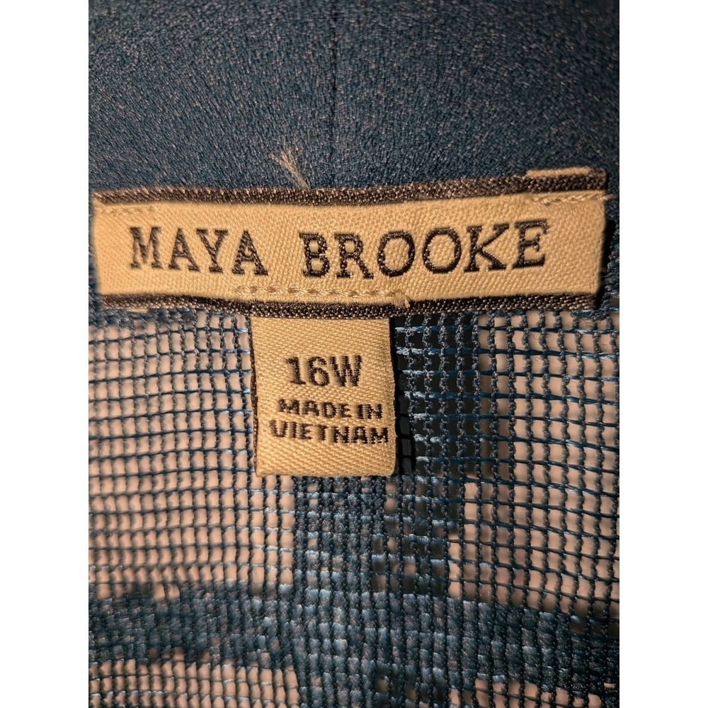 Maya Brooke Teal Green Sheath Dress and Lace Duster Jacket Set Plus Size 16W - Picture 4 of 10